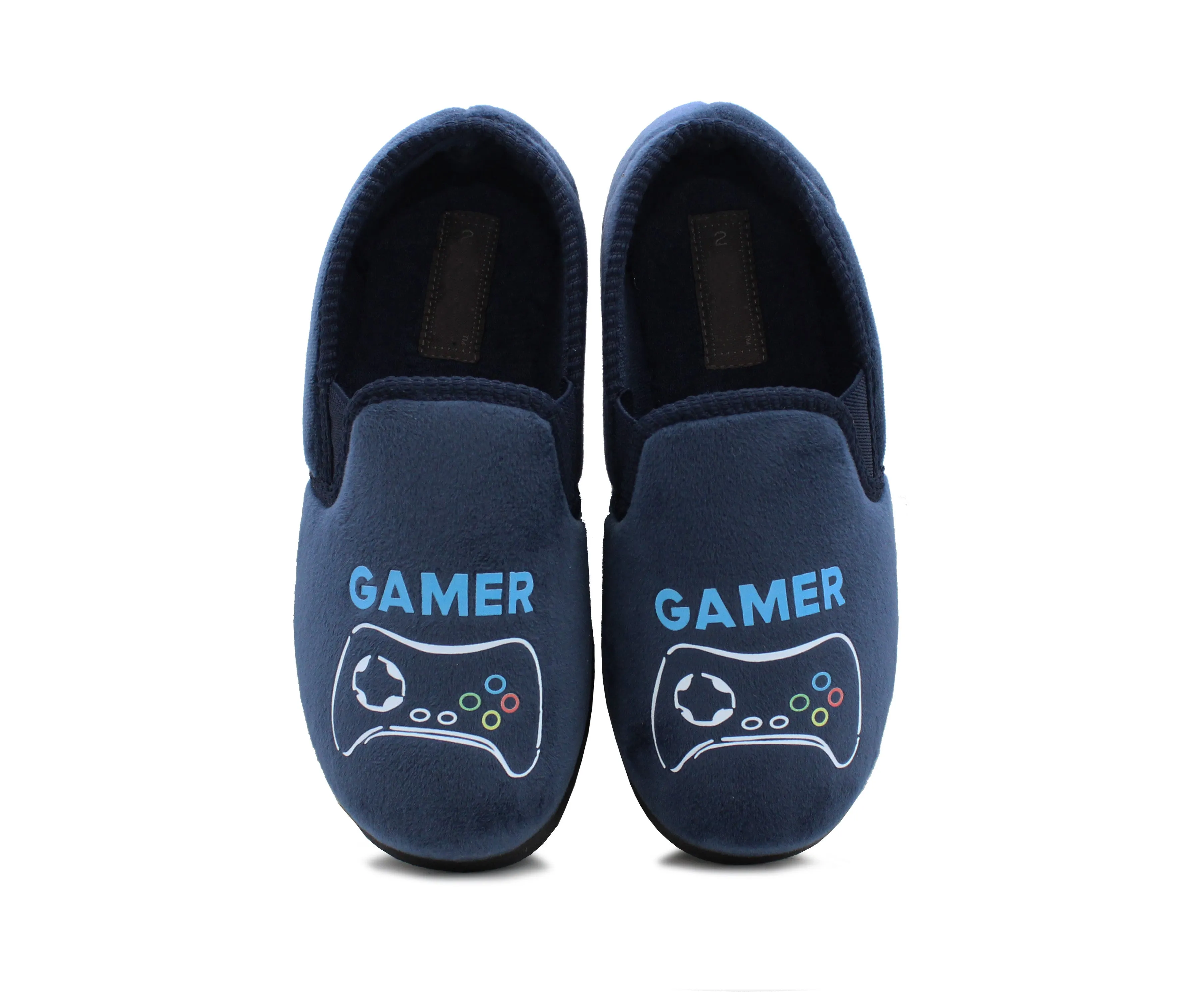 Boys Gaming Slippers Gamer Slip On Novelty Youth Kids Elastic House Shoes