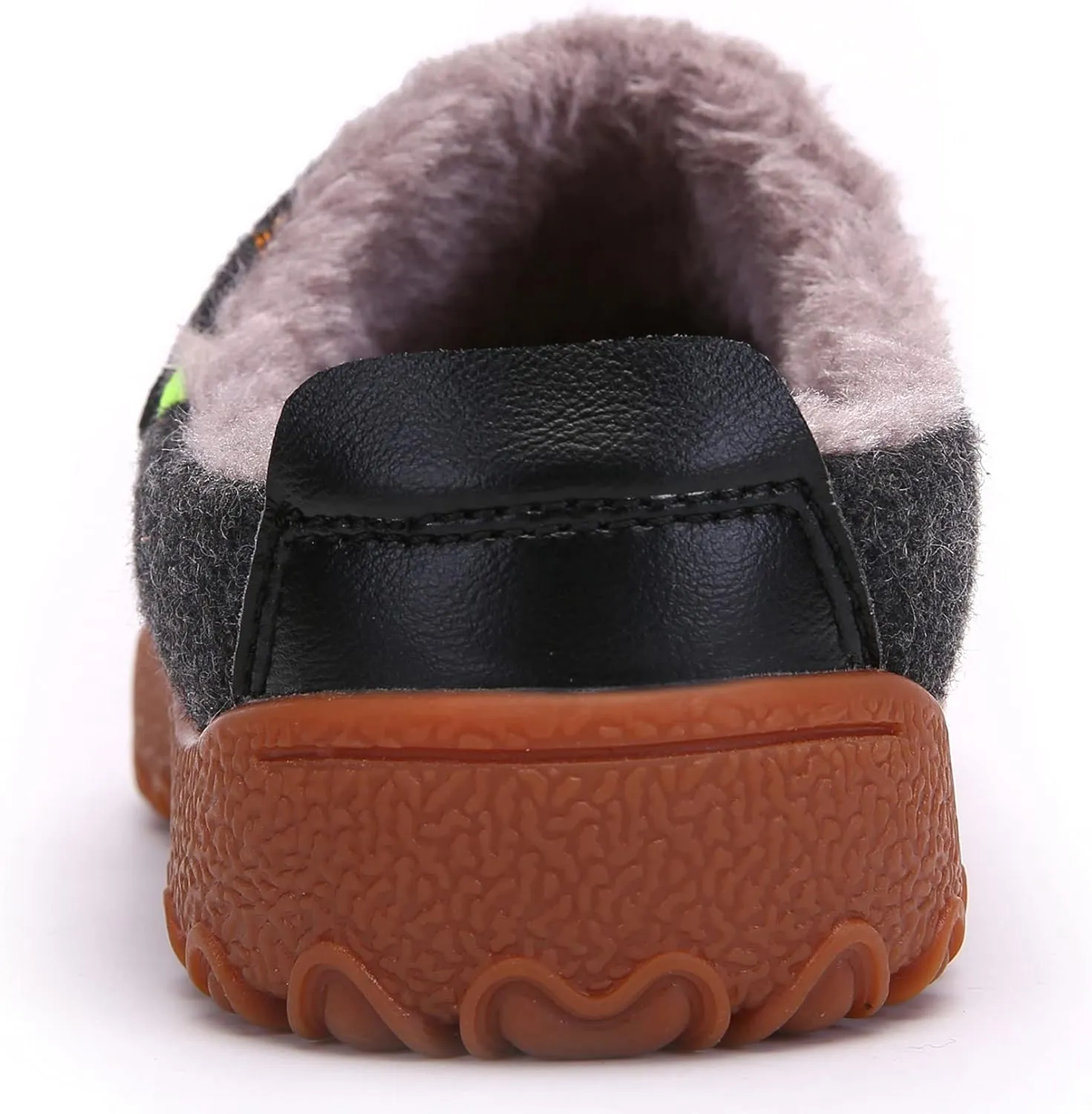 Boys Girls Warm Slippers Kids Soft Plush Lining Indoor Outdoor Slip-on Shoes