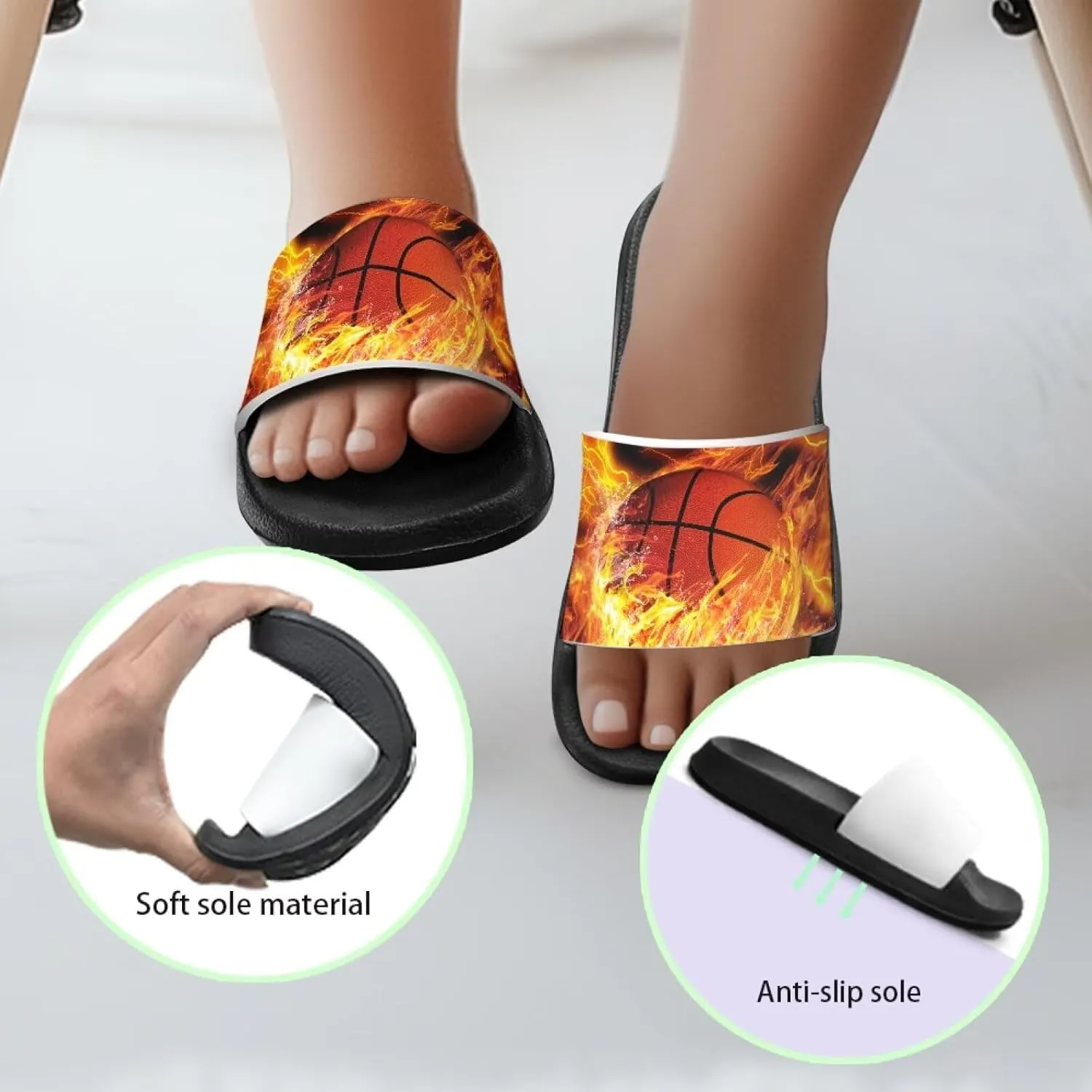 Boys Sandals with EVA Soft Sole Lightweight Slip-On Beach Slippers
