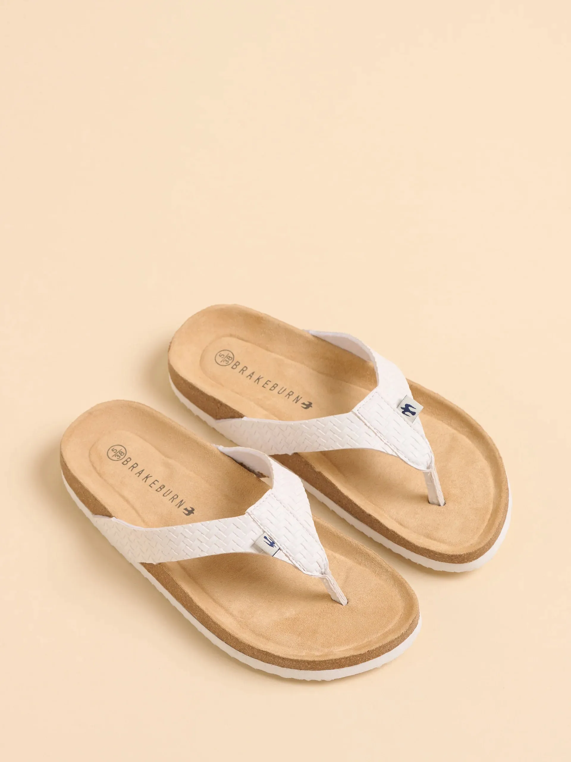 Brakeburn 7 Cream Plaited Flip Flop