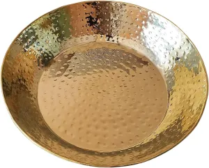 Brass Handmade Paraat For Kneading and Mixing Dough/Atta, Handmade Parat, Platter, Kneading Thaal, made of Pure Brass Hammered Brass Pital ki Parat for Atta Ghundne ki Parat 15 inch