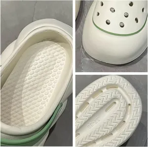 Breathable Hollow Design Women's Garden Clogs - Comfortable Slip-On Couple Beach Shoes Anti-Slip