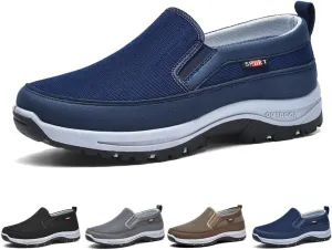 Breathable Orthopedic Travel Plimsolls, Non-Slip Air Sneakers, Men's Arch Support Slip-on Canvas Loafers