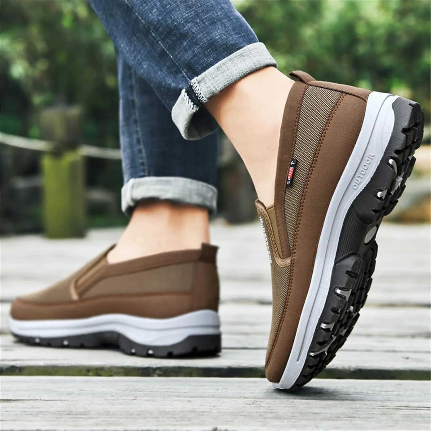 Breathable Orthopedic Travel Plimsolls, Non-Slip Air Sneakers, Men's Arch Support Slip-on Canvas Loafers