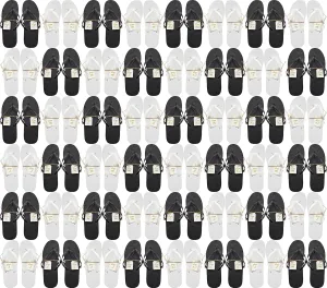 Bulk Flip Flops for Weddings | 48 Pairs | Reception Guest Slippers | Women Men Beach Pool Wholesale Sandals Pack