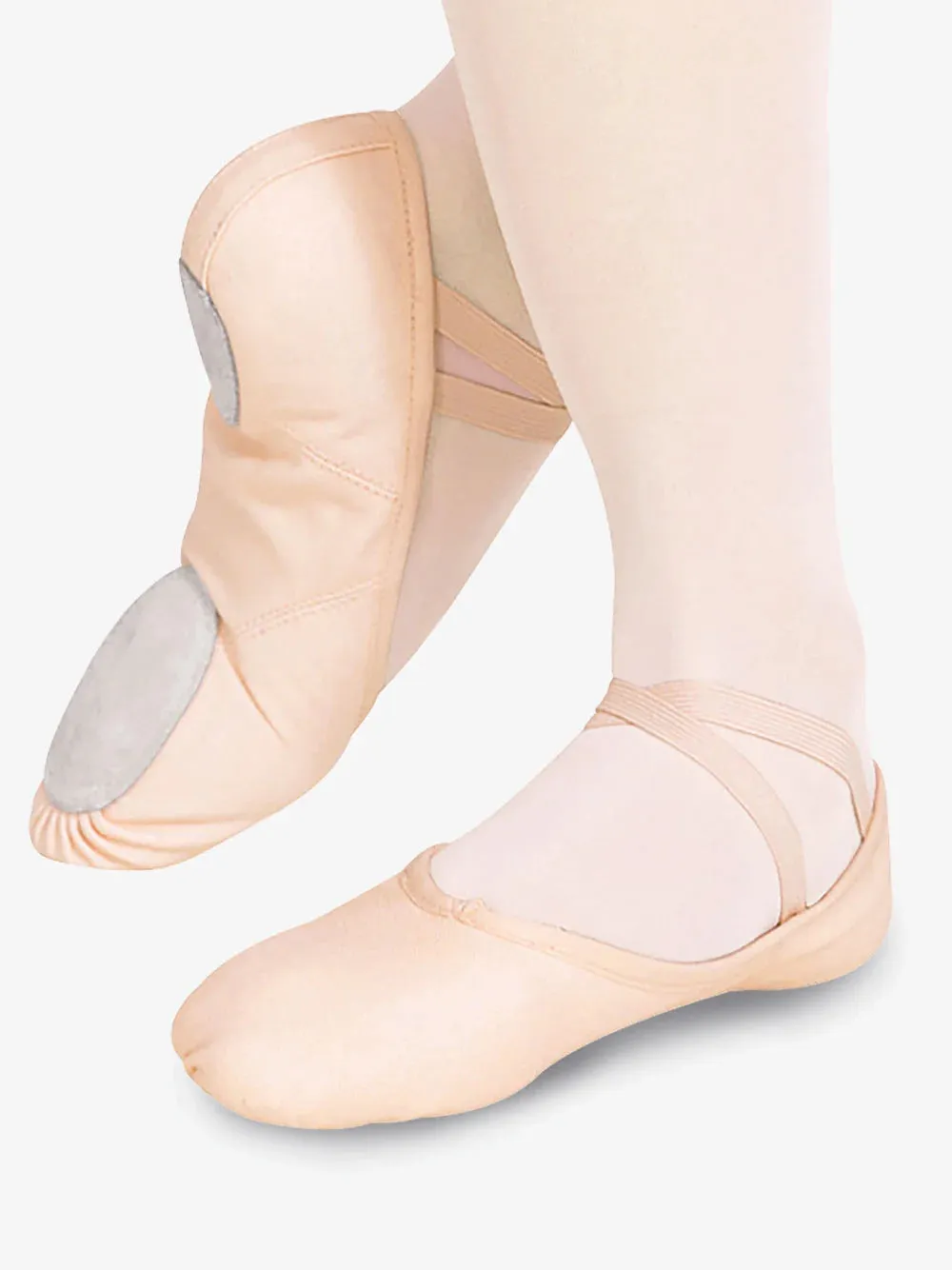 Capezio 2027 Leather Juliet Split-Sole Ballet Shoe - Light Pink