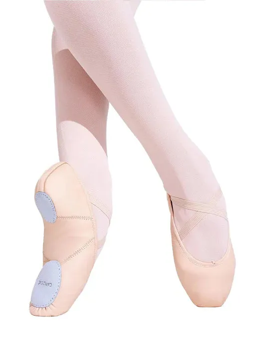 Capezio 2027 Leather Juliet Split-Sole Ballet Shoe - Light Pink