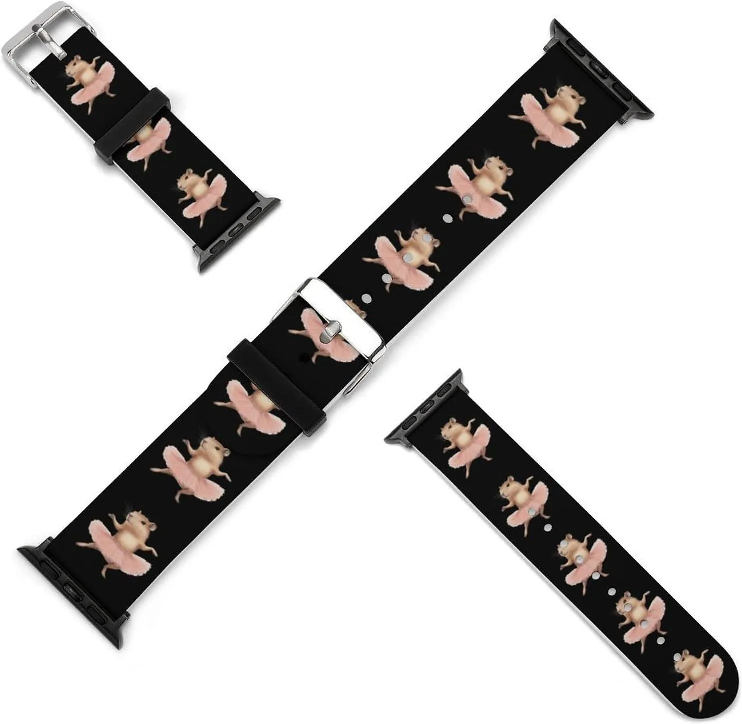 Capybara Ballet Dancer Adjustable Silicone Watchband Compatible with IWatch Classic Soft Sports Watch Strap for Men Women