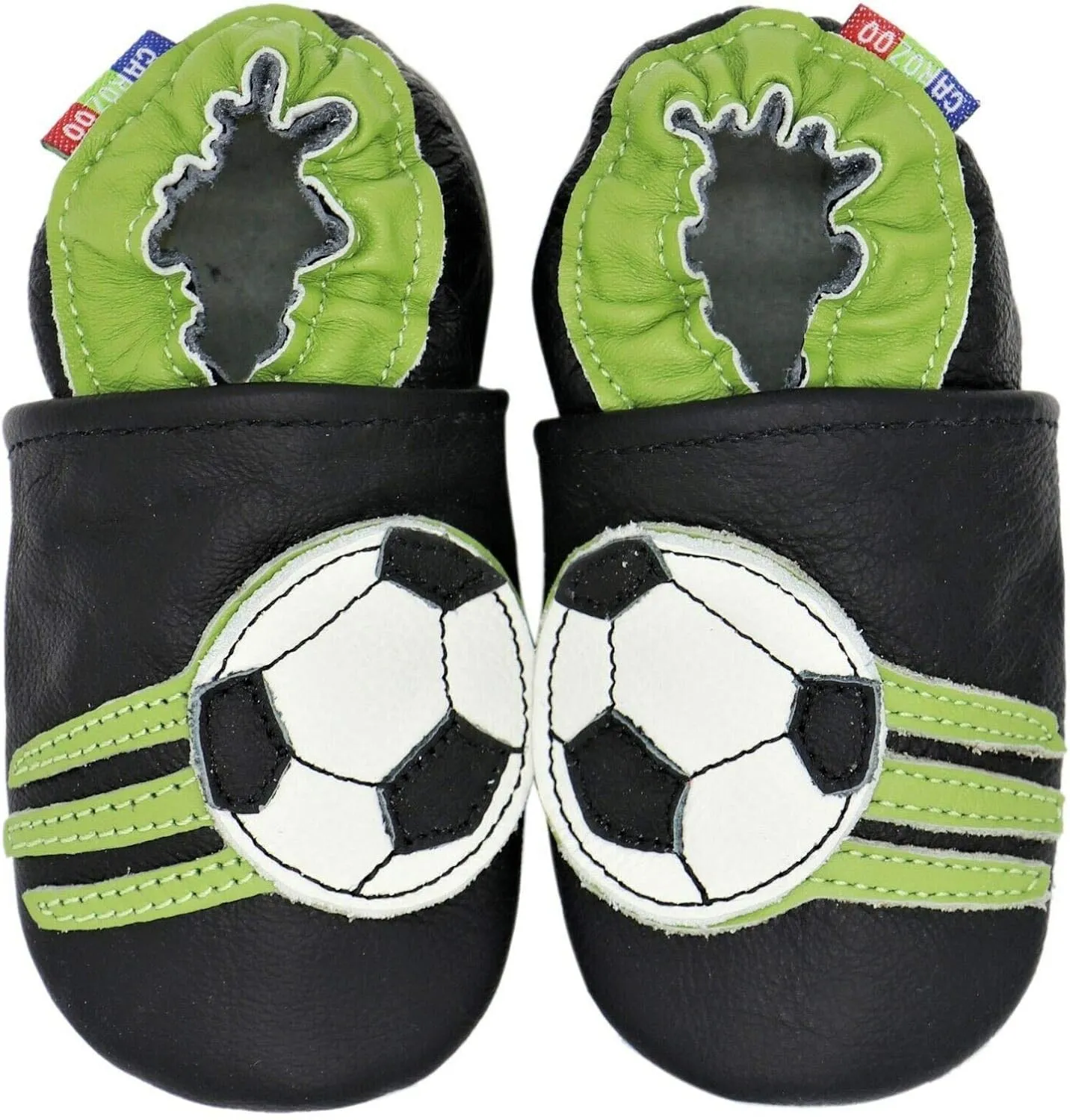 Carozoo Boys Girls Slippers Leather Soft Sole Indoor Shoes Socks Car Truck Dragon Shark Flowers 6-7 Years and 7-8 Years