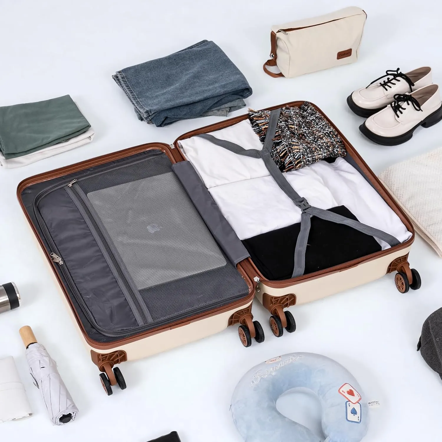 Carry On Luggage Set 22x14x9 Airline Approved, 3 Piece 20 Inch Lightweight ABS Hardside Suitcases with Wheels and TSA Lock, Durable Waterproof Travel Suitcase for Men Women
