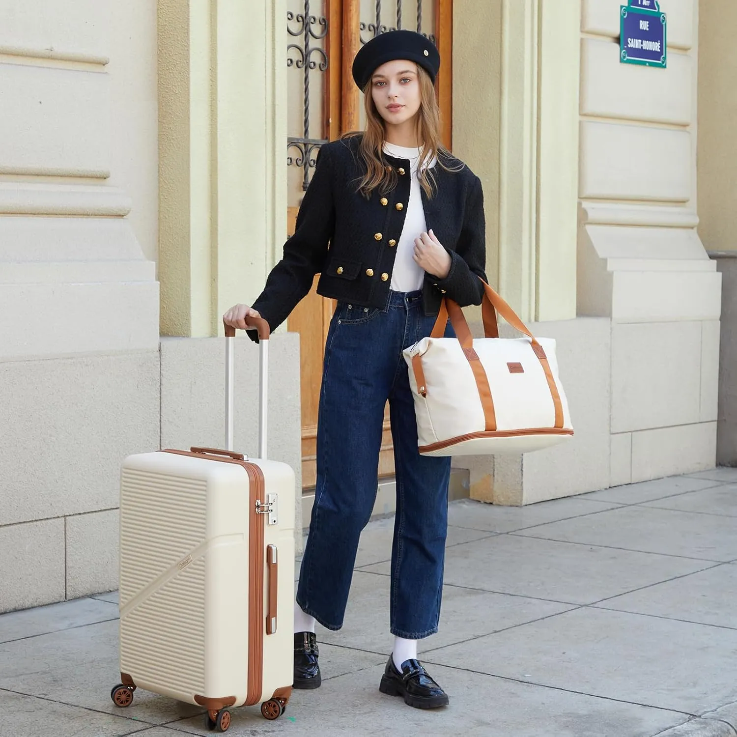 Carry On Luggage Set 22x14x9 Airline Approved, 3 Piece 20 Inch Lightweight ABS Hardside Suitcases with Wheels and TSA Lock, Durable Waterproof Travel Suitcase for Men Women