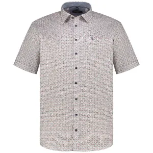 Casa Moda Short Sleeve Shirt Casual Fit Blue Circular Print