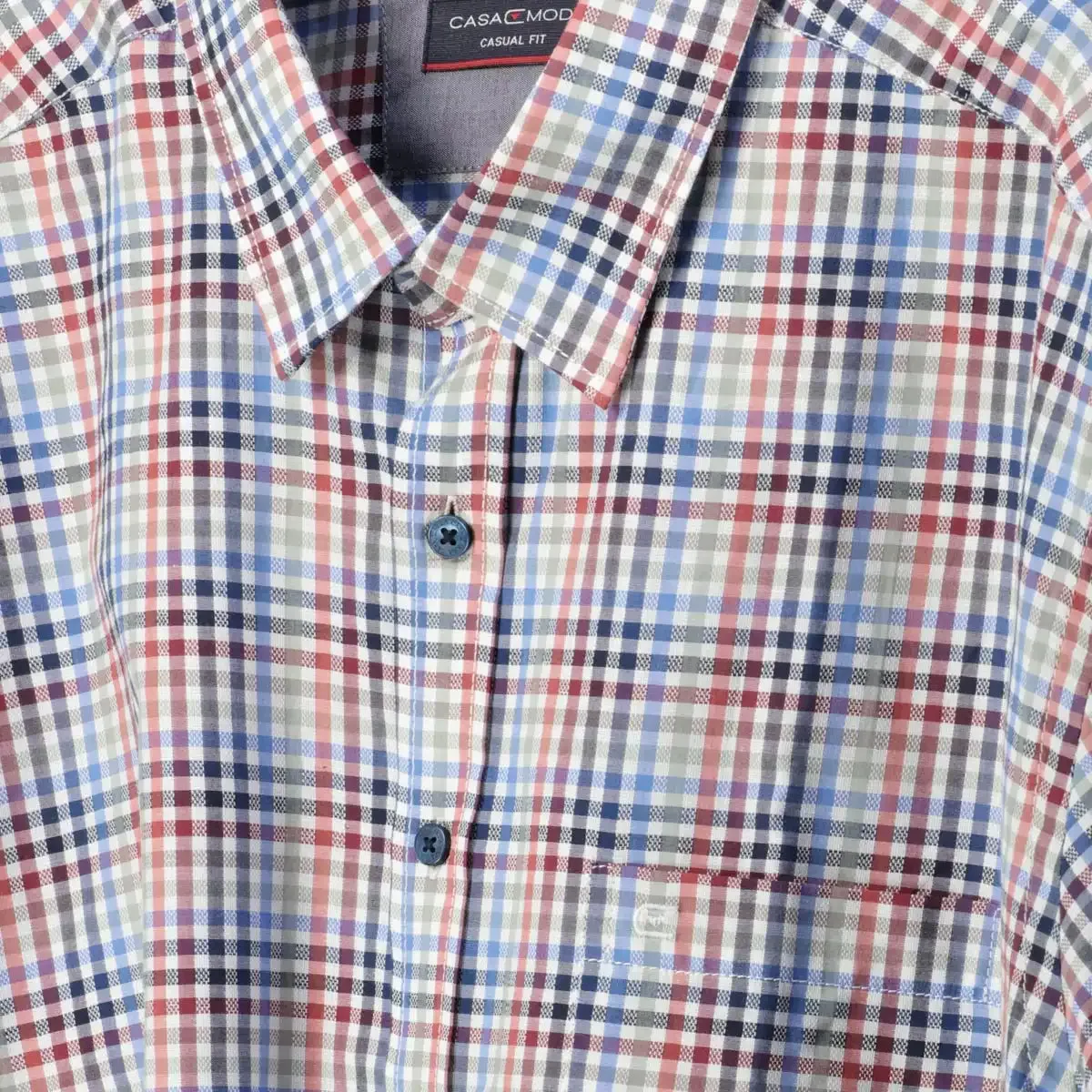 Casa Moda Short Sleeve Shirt Casual Fit Red Multi