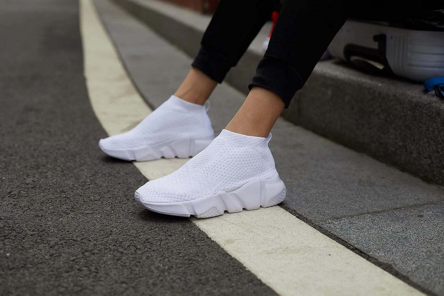 Casbeam Men's Running Knit Comfortable Lightweight Breathable Casual Sports Shoes Fashion Sneakers Slip-On Walking Shoes