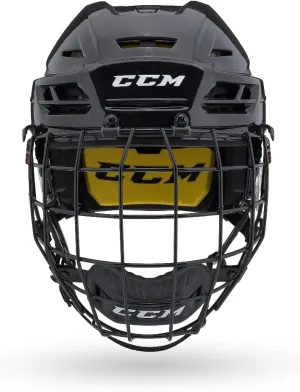 CCM Tacks 210 Hockey Helmet Combo with Cage (Black, Medium)