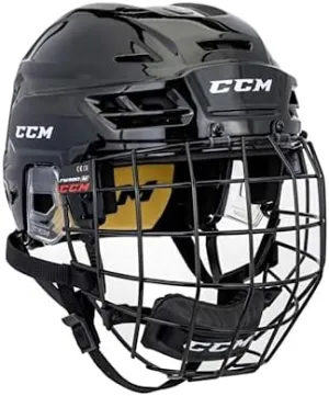 CCM Tacks 210 Hockey Helmet Combo with Cage (Black, Small)
