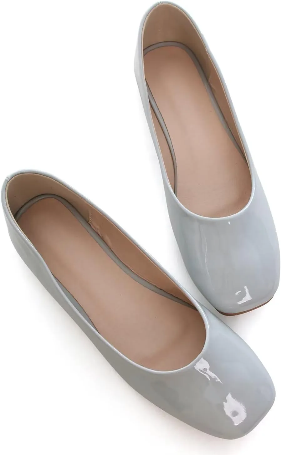 ChaiRong Zhou Women Square Toe Ballets Flats Comfort Slip On Walking Shoes for Driving