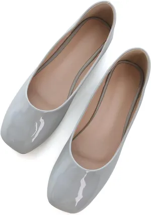 ChaiRong Zhou Women Square Toe Ballets Flats Comfort Slip On Walking Shoes for Driving