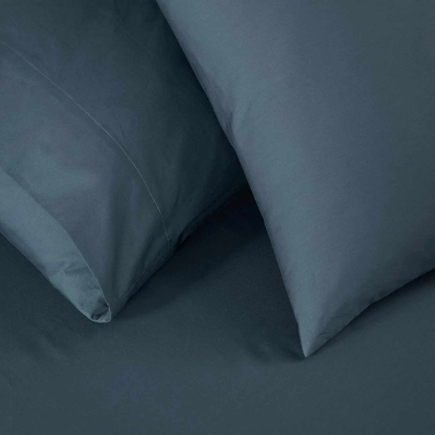 Chezmoi Collection Solid China Blue 250TC 100% Cotton Twill Bed Sheet Set King Size, 4-Piece Luxury Soft Breathable Smooth 16-Inches Deep Pocket Sheets and Pillowcases Set