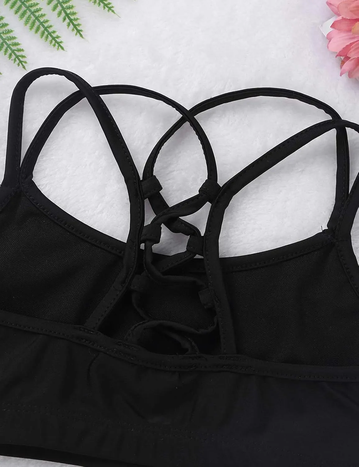 CHICTRY Kids' Girls' 2 Piece Activewear Set Strappy Sport Bra and Booty Short for Dancing Tumbling Athletic Gymnastics