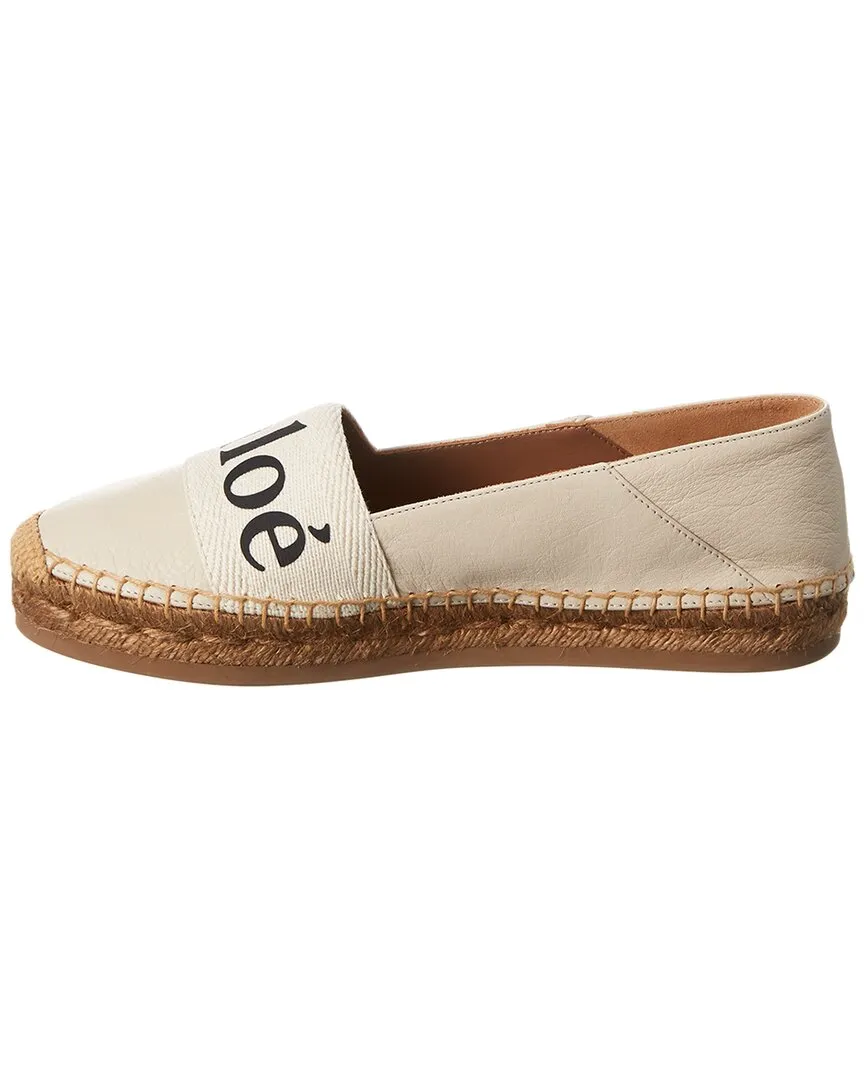 Chloe Woody Leather Espadrille