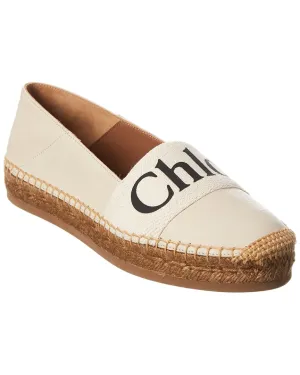 Chloe Woody Leather Espadrille
