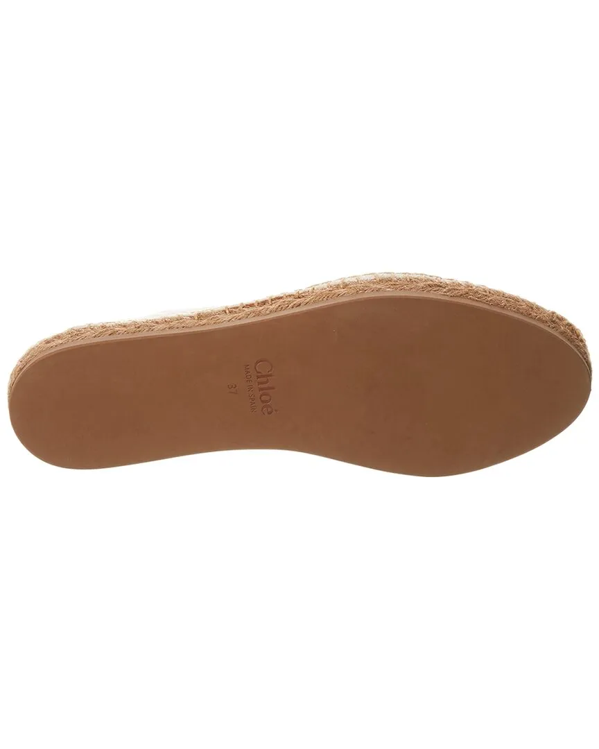 Chloe Woody Leather Espadrille