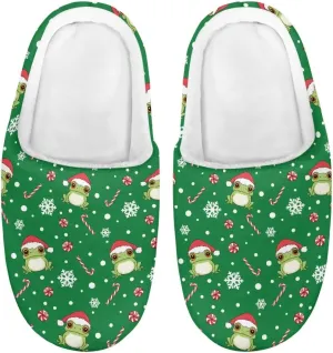 Christmas Kids Fuzzy Warm House Slippers for Girls Non Slip Rubber Sole Home Slippers for Toddlers Size 9-15