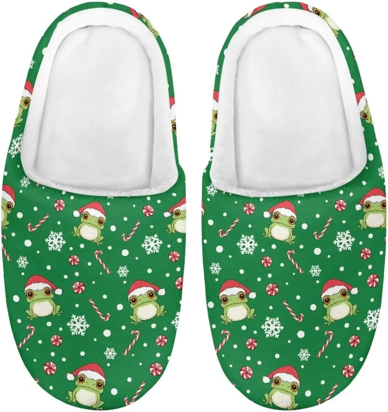 Christmas Kids Fuzzy Warm House Slippers for Girls Non Slip Rubber Sole Home Slippers for Toddlers Size 9-15