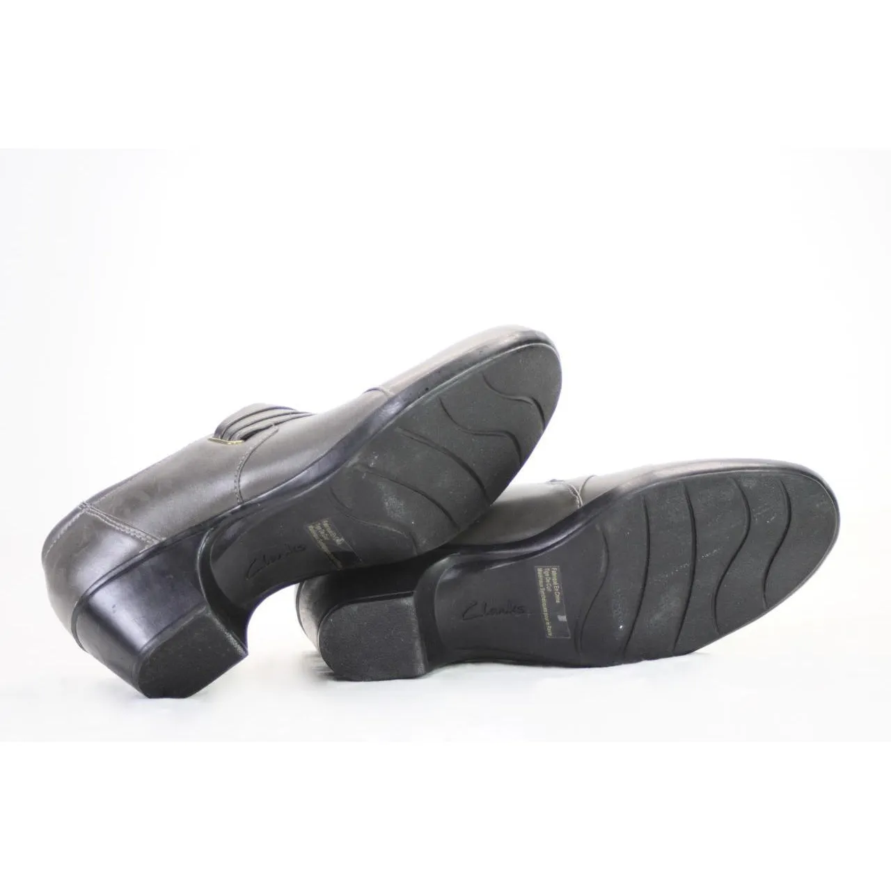 Clarks Women's Bendables Leather Slip On Heels Size 12