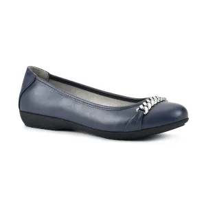 CLIFFS BY WHITE MOUNTAIN Charmed Women's Ballet Flat, Navy/Smooth, 7 M