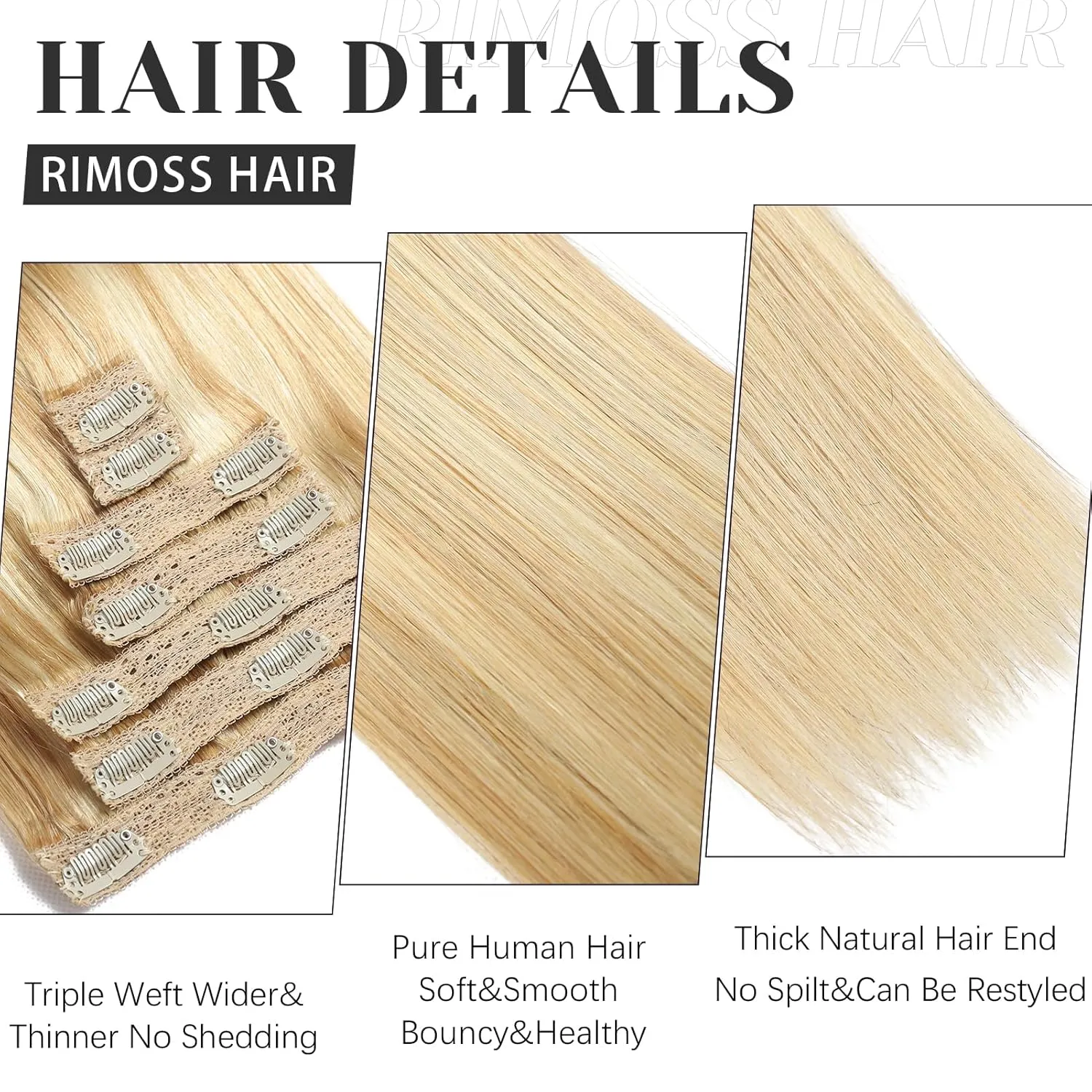 Clip in Hair Extensions Real Human Hair - 120g 22 Inch 7pcs, Dirty Blonde to Bleach Blonde Highlight - Soft Remy Hair Extensions Real Human Hair Clip ins for Women (22 Inch)