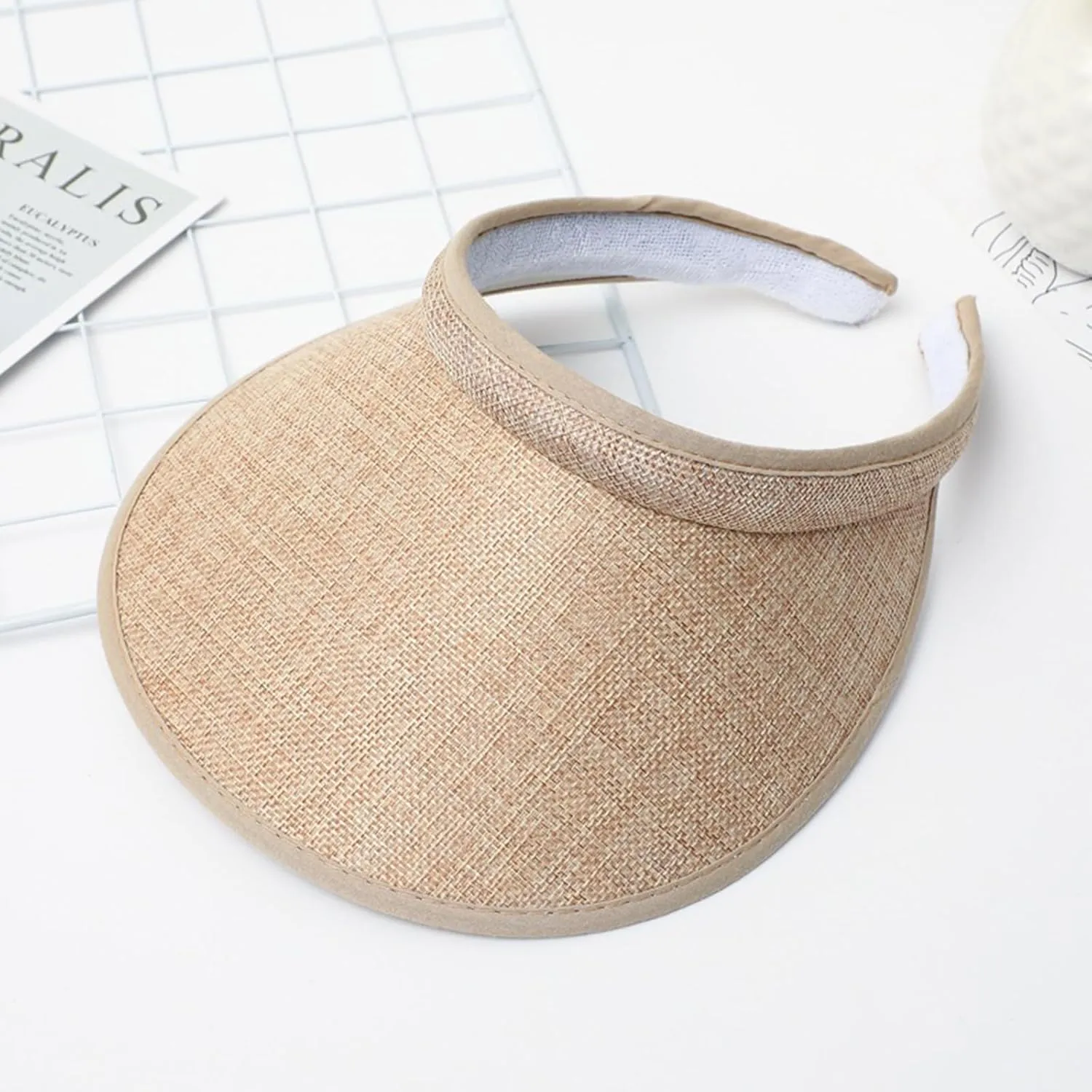 Cloth Covered Slip-On Visor for Women, Adjustable Cap Sports Sun Visors for Men