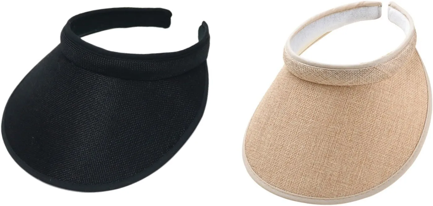 Cloth Covered Slip-On Visor for Women, Adjustable Cap Sports Sun Visors for Men