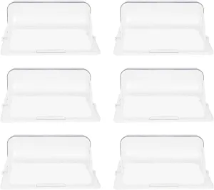 CNCEST 6Pcs Chafing Dish Cover, Clear Display Cover for Half Size 1/2 Chafing Dish, Food Display Proof Cover, Roll Top Serving Platter Cover for Cake Cupcake Exhibition