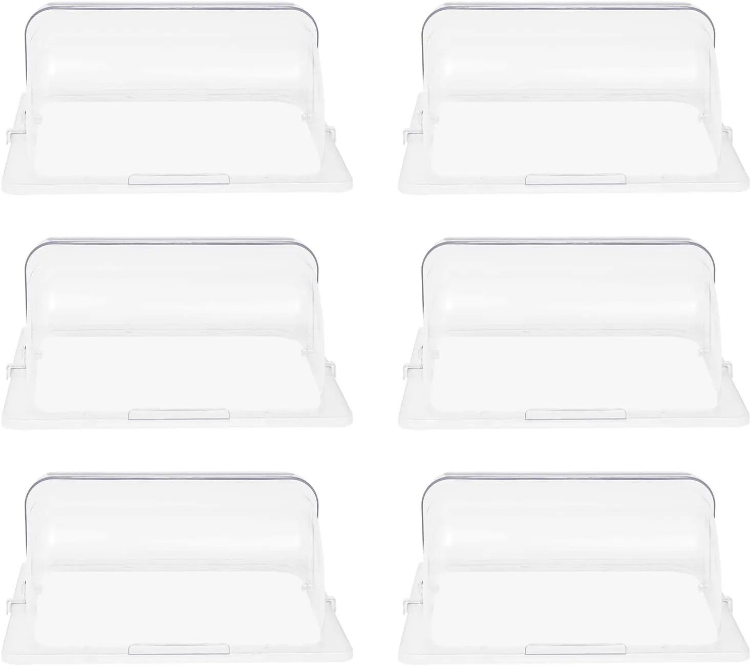 CNCEST 6Pcs Chafing Dish Cover, Clear Display Cover for Half Size 1/2 Chafing Dish, Food Display Proof Cover, Roll Top Serving Platter Cover for Cake Cupcake Exhibition