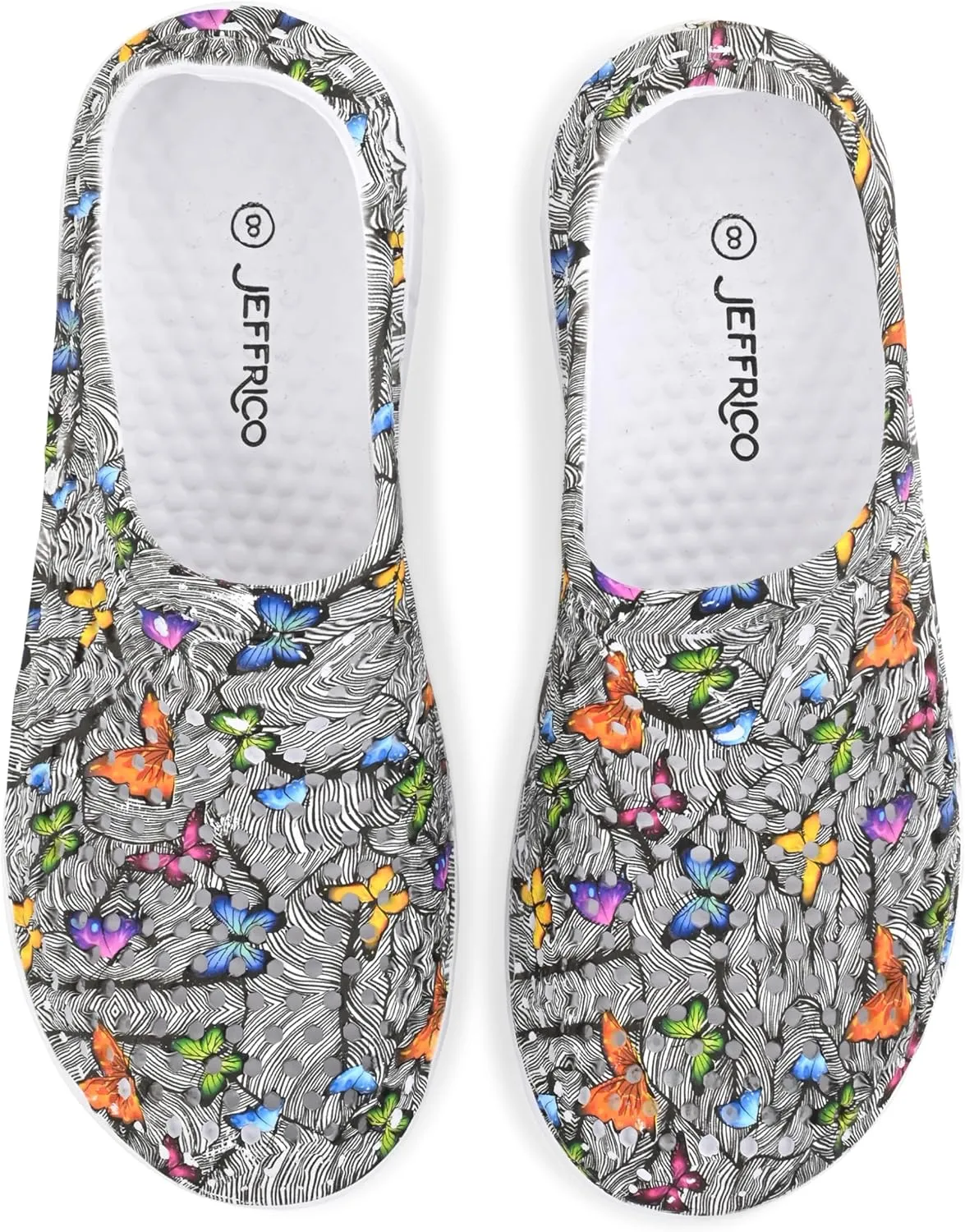 Comfort Trends Slip-On Casual Medical EVA Clogs, Colorful Butterfly Womens' Comfort Ventilated Breathable Everyday Shoes Garden EVA Clogs