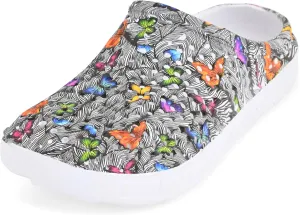 Comfort Trends Slip-On Casual Medical EVA Clogs, Colorful Butterfly Womens' Comfort Ventilated Breathable Everyday Shoes Garden EVA Clogs
