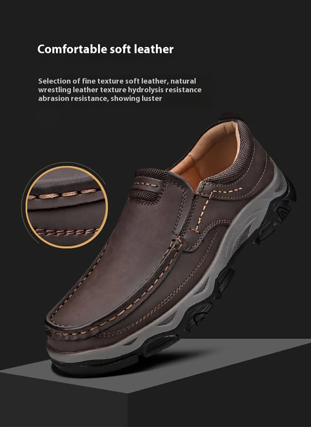 Comfymore Shoes for Men, Lightweight Breathable Slip-On Loafers, Orthopedic Walking Shoes