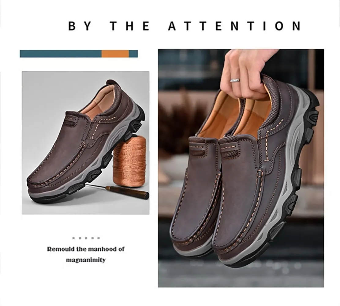 Comfymore Shoes for Men, Lightweight Breathable Slip-On Loafers, Orthopedic Walking Shoes