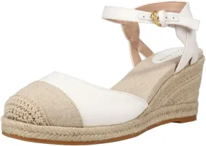 Compact Strap Act fast Sandals Wedge White Linen/Natural Cole Cap Cloudfeel Haan Ankle Toe Heeled