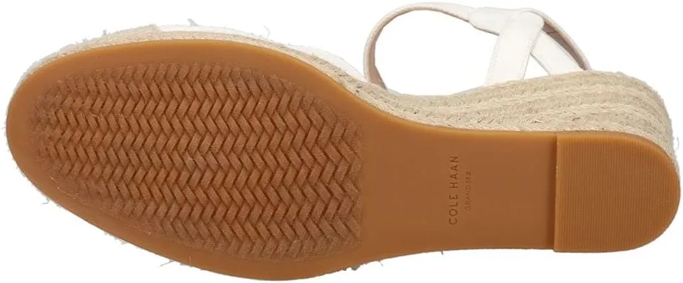 Compact Strap Act fast Sandals Wedge White Linen/Natural Cole Cap Cloudfeel Haan Ankle Toe Heeled