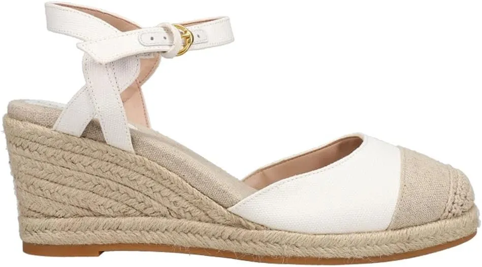 Compact Strap Act fast Sandals Wedge White Linen/Natural Cole Cap Cloudfeel Haan Ankle Toe Heeled