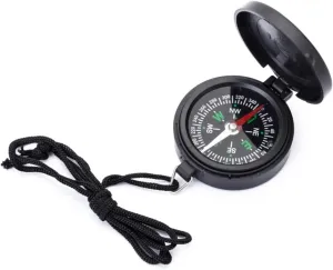 Compass Compass Hiking Survival Plastic Compass Flip Black North Compass Outdoor Exploration Halter Compass