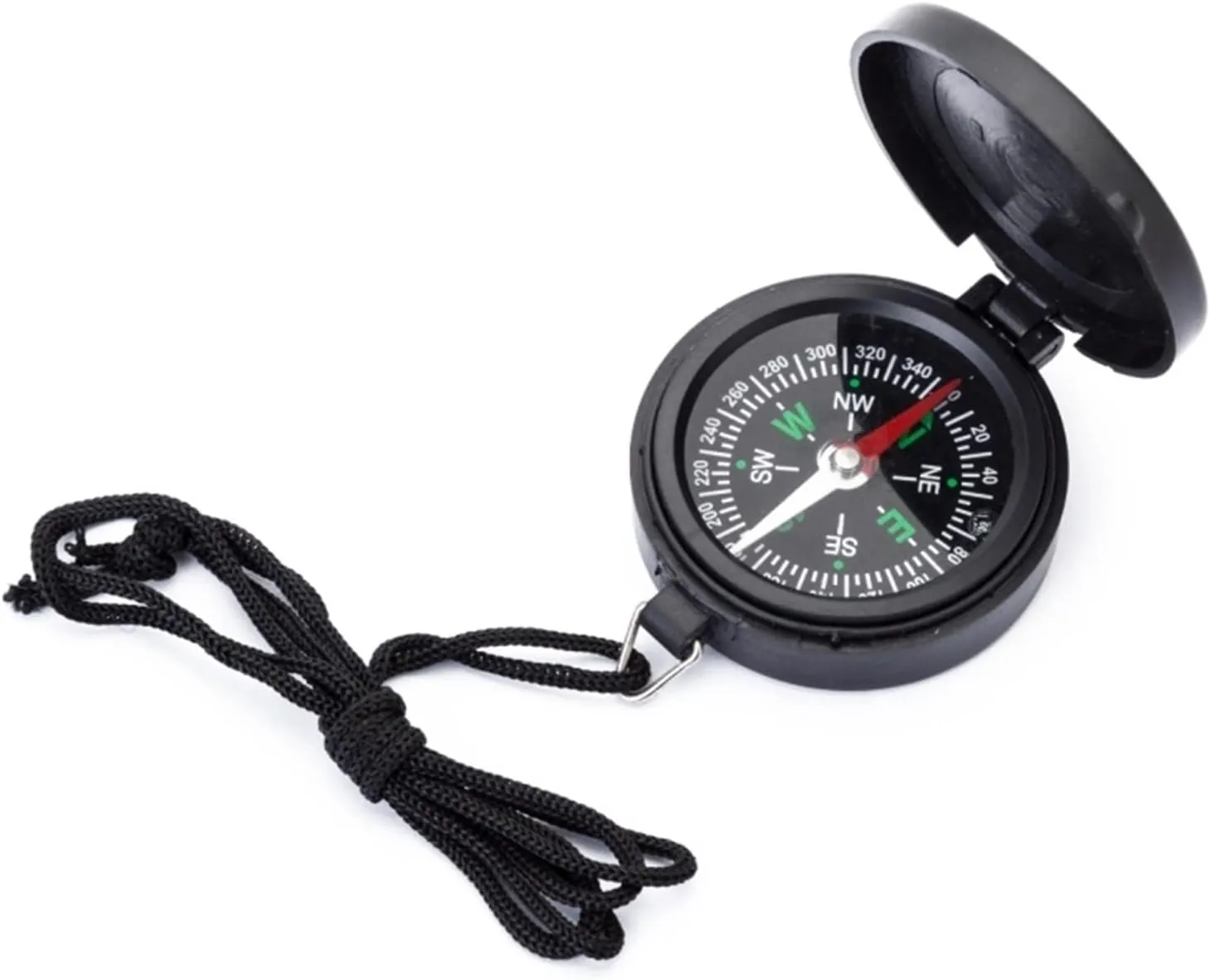Compass Compass Hiking Survival Plastic Compass Flip Black North Compass Outdoor Exploration Halter Compass