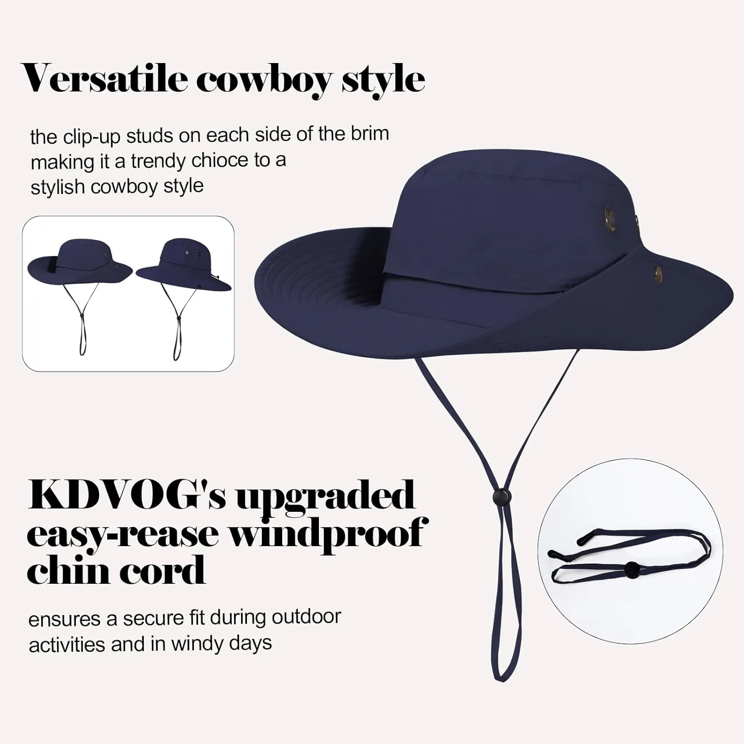 Cooling Bucket Hat UPF 50  Wide Brim Sun Hat for Women Men Lightweight Foldable Summer Hiking Fishing Hat Detachable Strap