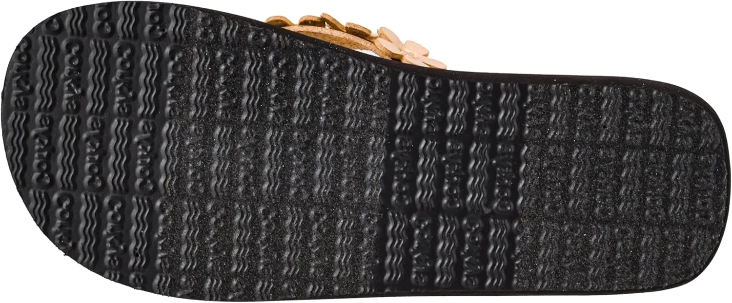 Corkys Footwear No Running Flip Flops - 'V' Strap Adorned With Flowers, Everyday Wear, Soft Footbed for All-Day Comfort, Effortless Slip-On Convenience