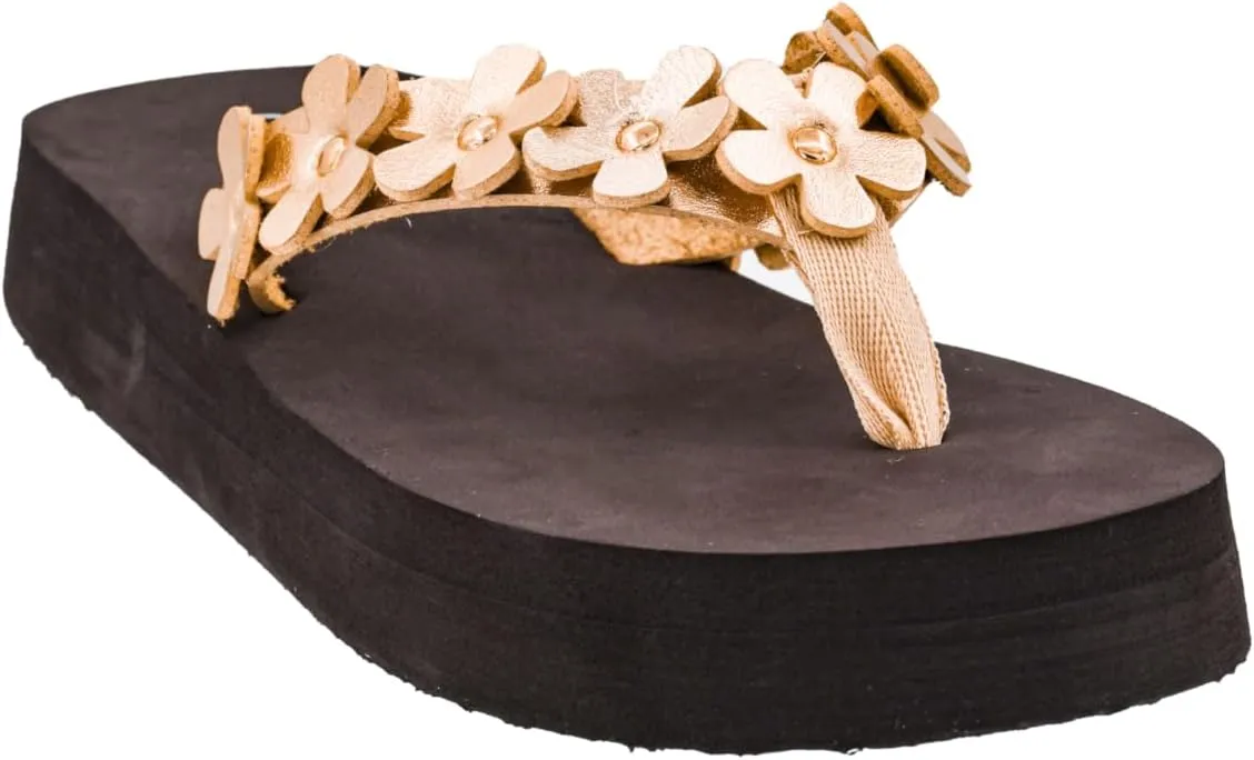 Corkys Footwear No Running Flip Flops - 'V' Strap Adorned With Flowers, Everyday Wear, Soft Footbed for All-Day Comfort, Effortless Slip-On Convenience