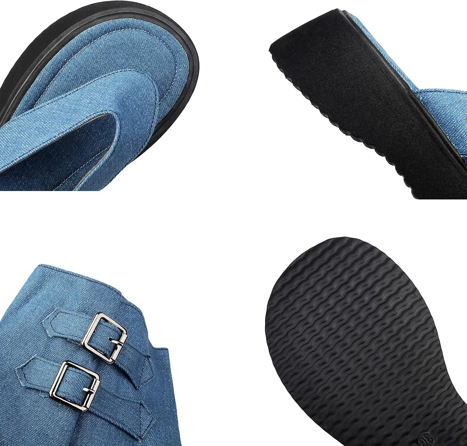 CouieCuies Thong Sandals Denim Clip Toe Sandals Boots Detachable Snap-off Shaft Summer Casual Beach Flip Flop