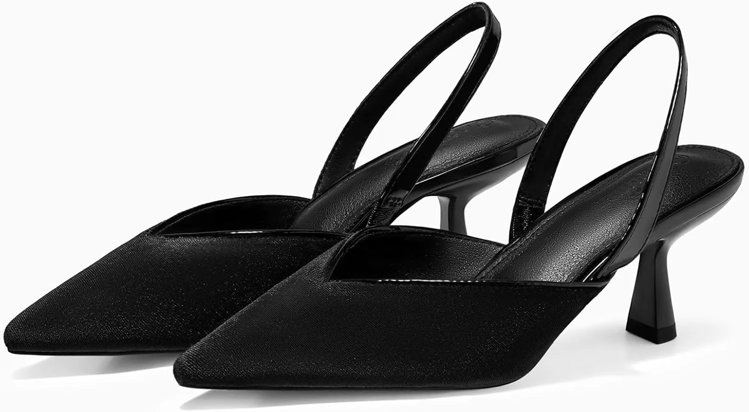 Coutgo Womens Slingback Kitten Heels Closed Pointed Toe Slip on Party Work Pumps Dress Shoes
